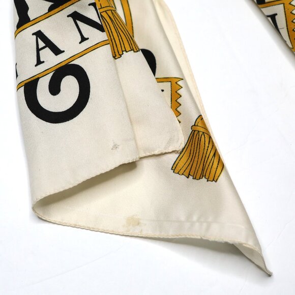 Vintage FERGANI Emanuel Geraldo Long Cat Poly Scarf Cream Black Gold Italy - Picture 9 of 12